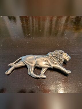 Vintage Fable Jewelry Lion Brooch Pewter